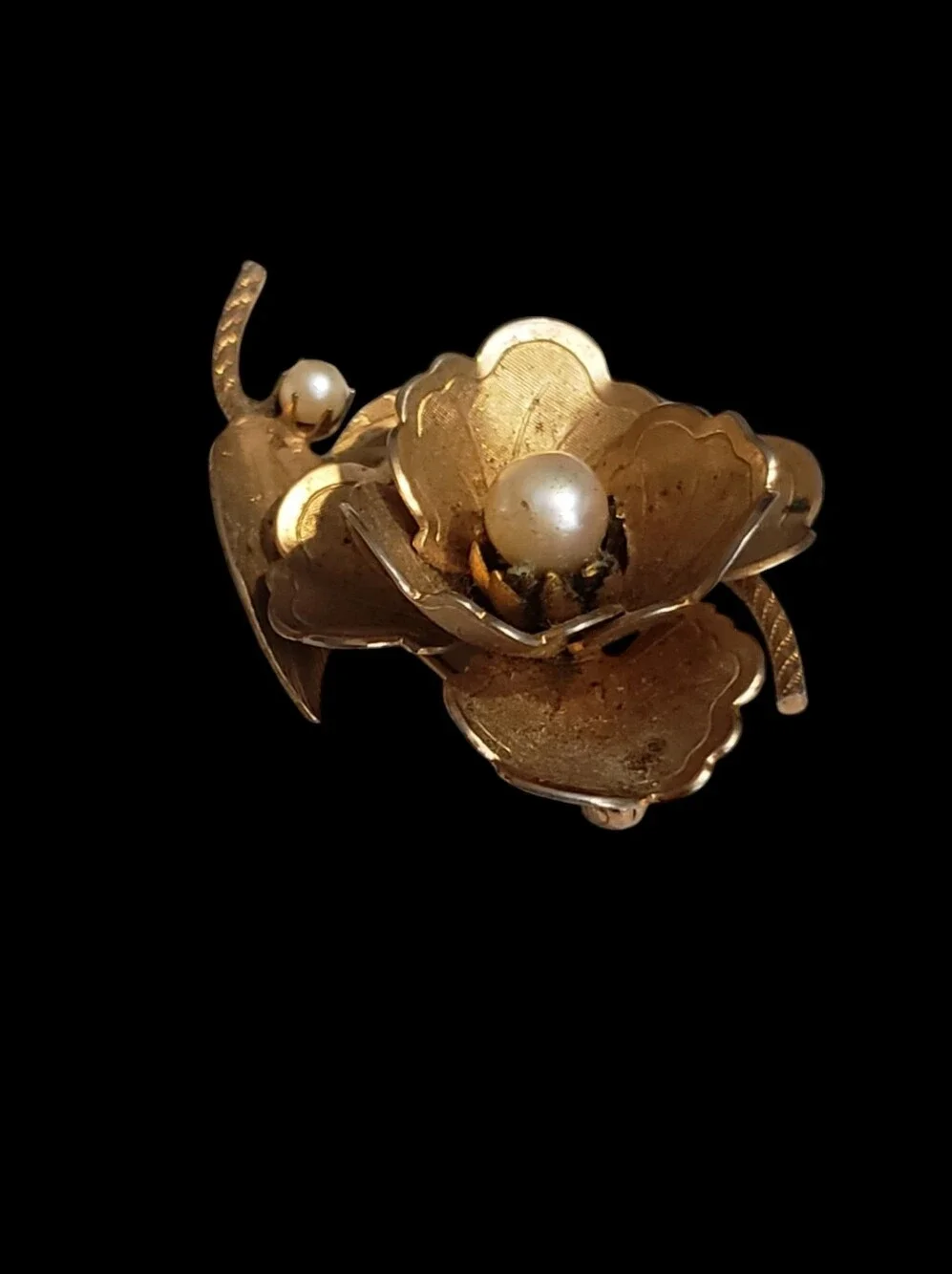 Vibtage Coro Flower Pearl Brooch Pin
